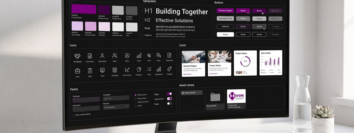 Digital design system displayed on a monitor